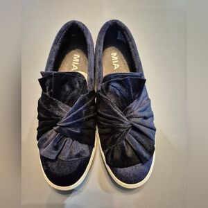 NWOT - MIA Navy Velvet Slip-On Sneakers